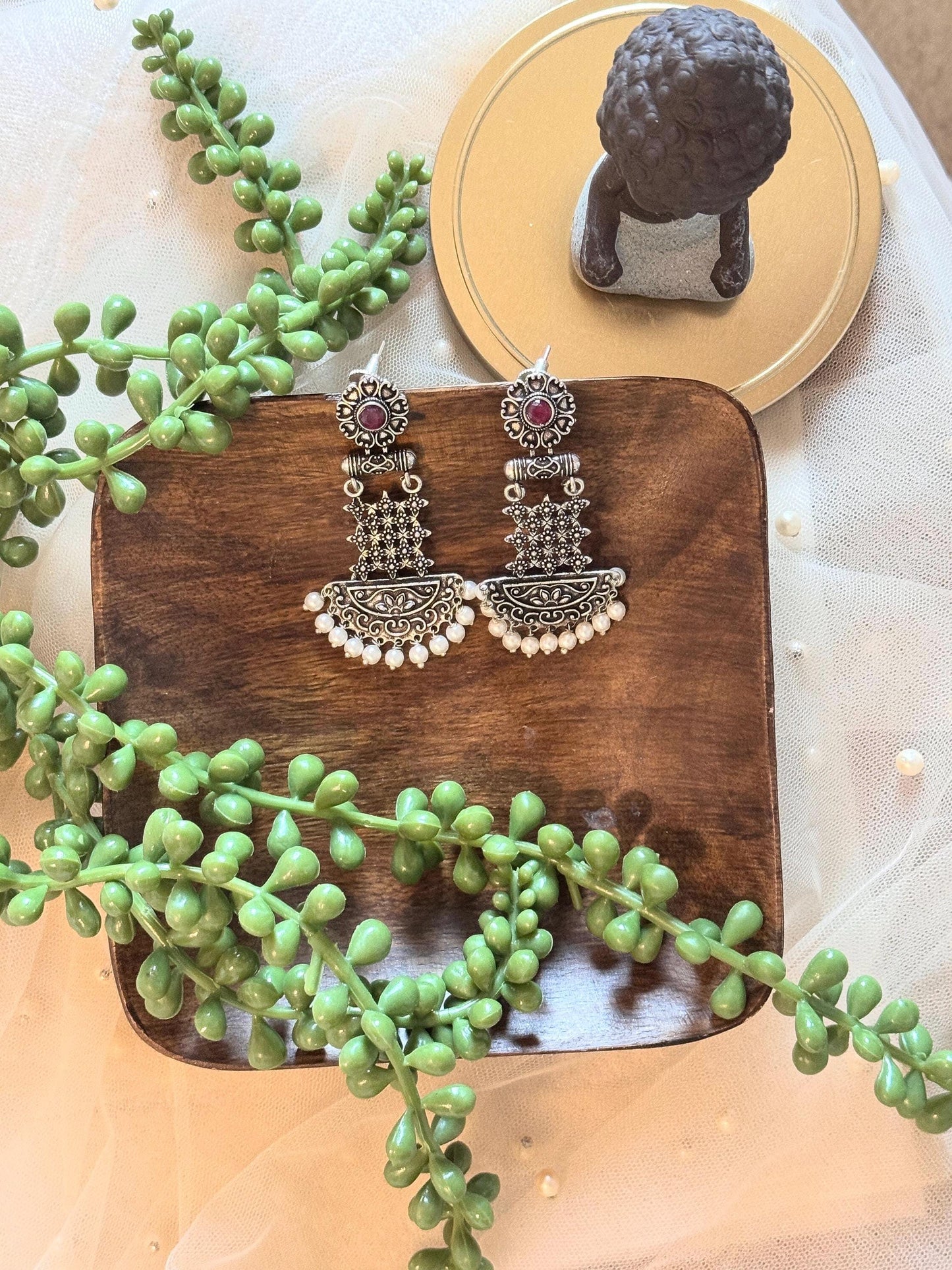 Handmade lightweight oxidized earring — crafted by Indian artisans, made to layer and turn heads.