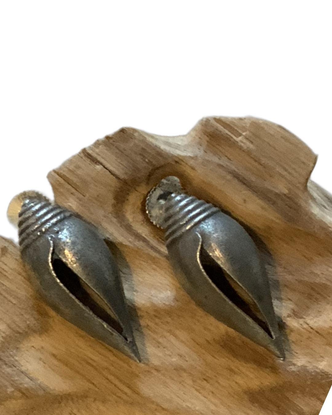 Oxidised Silver Shell Stud Earrings | Handmade Boho Minimalist Jewelry