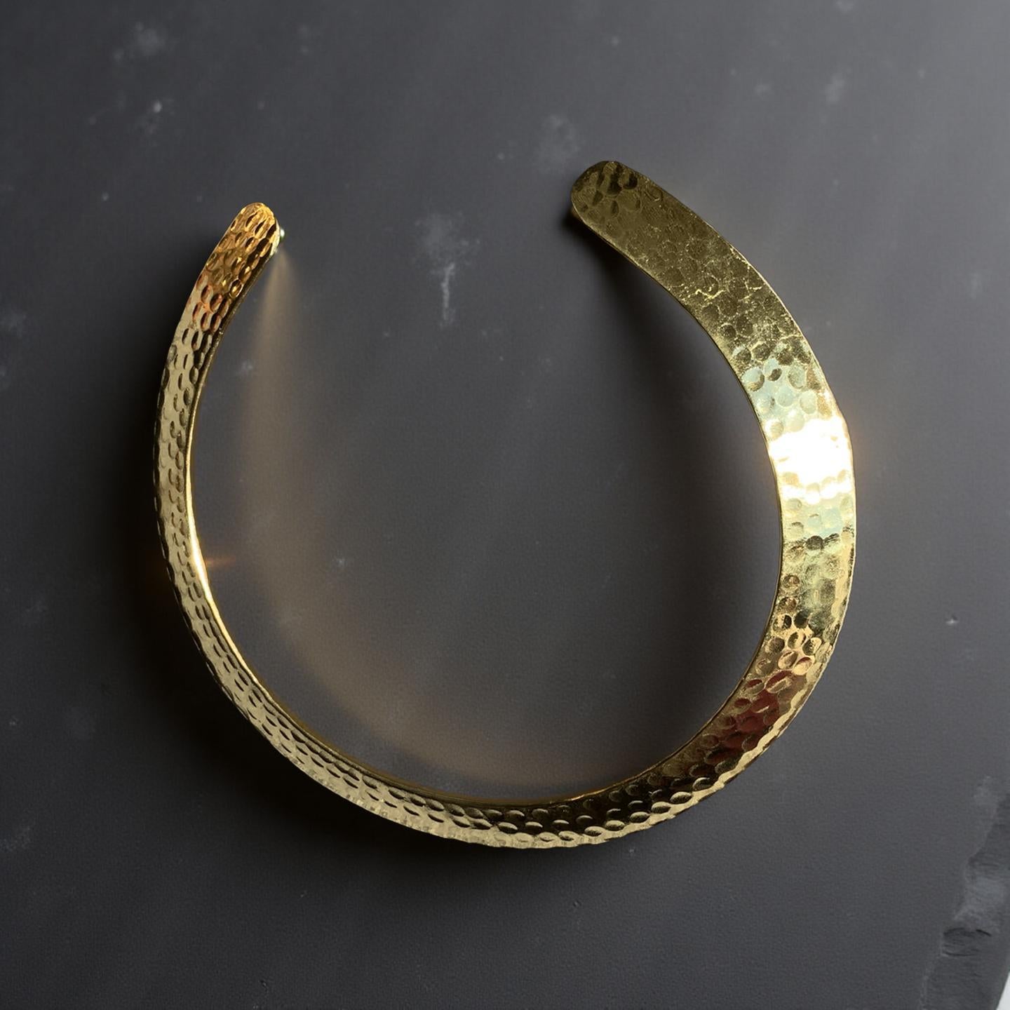 Hammered Gold Hasli Choker | Handmade Tribal Torque Necklace