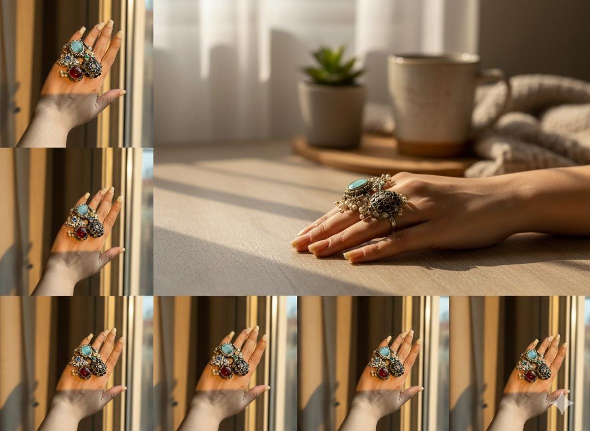 Oxidized German Silver Adjustable Ring – Handmade Boho Statement Jewelry