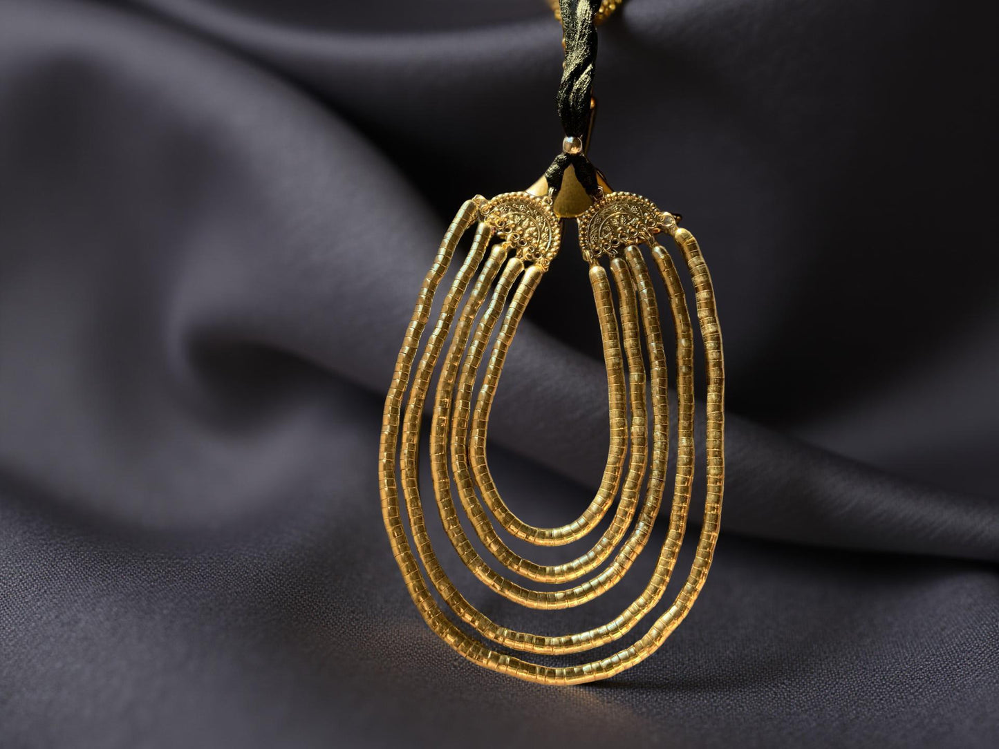 Handmade Gold Polish Layered Necklace | Boho Statement Jewelry