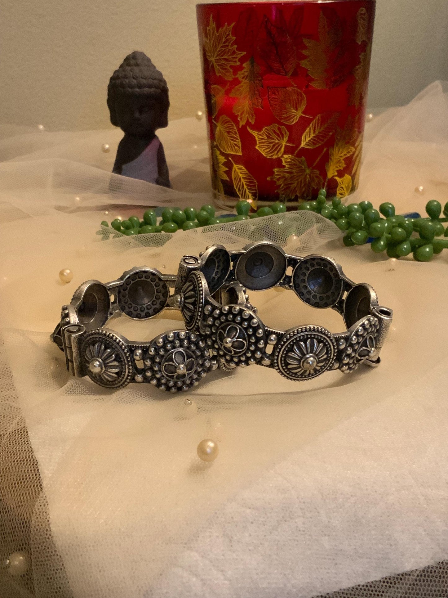 Handmade bangles |Oxidized Bracelets| statement kada in set of 6 |Black metal| Diwali-Navrarti Jewelery