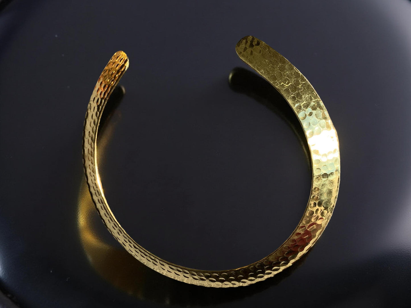 Hammered Gold Hasli Choker | Handmade Tribal Torque Necklace