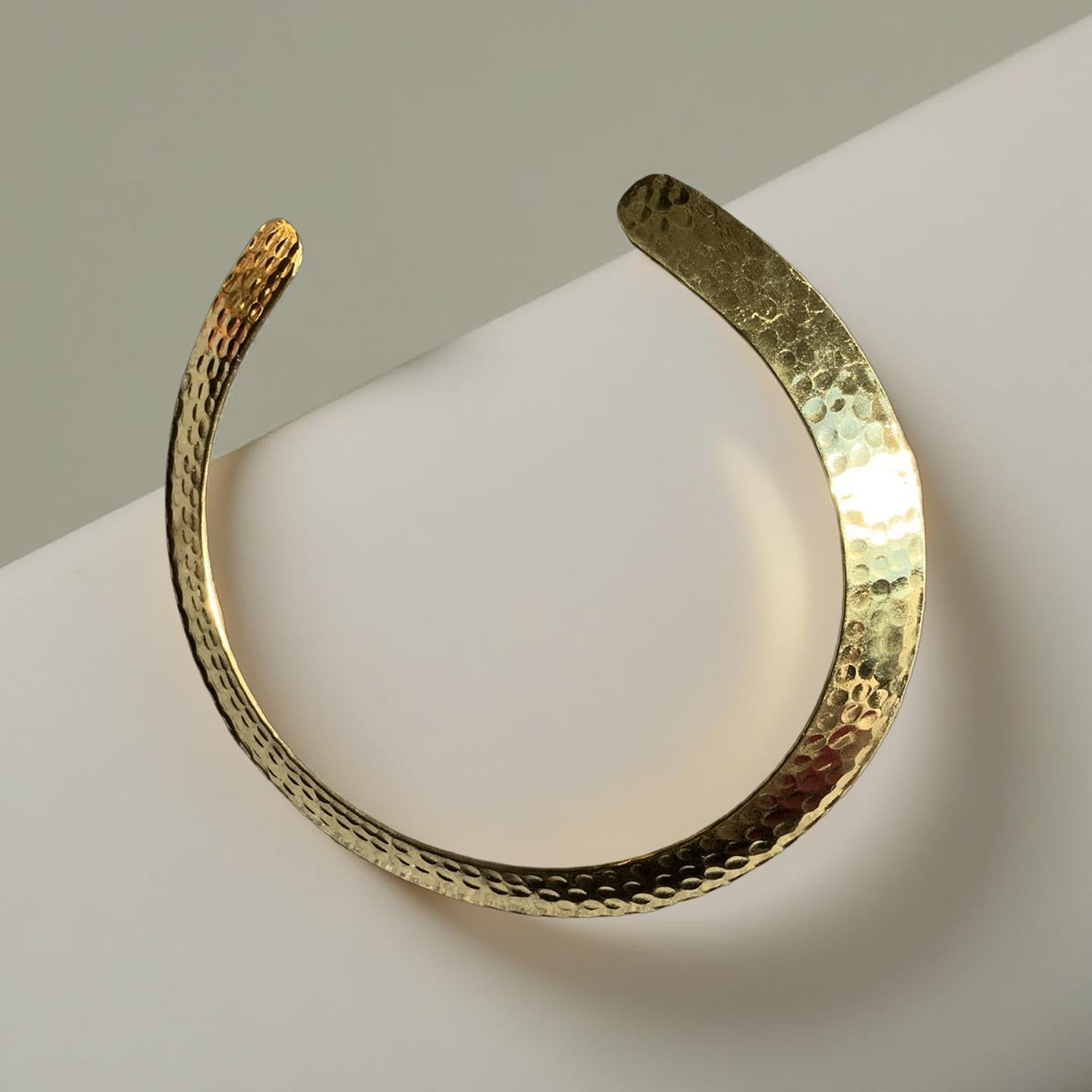 Hammered Gold Hasli Choker | Handmade Tribal Torque Necklace