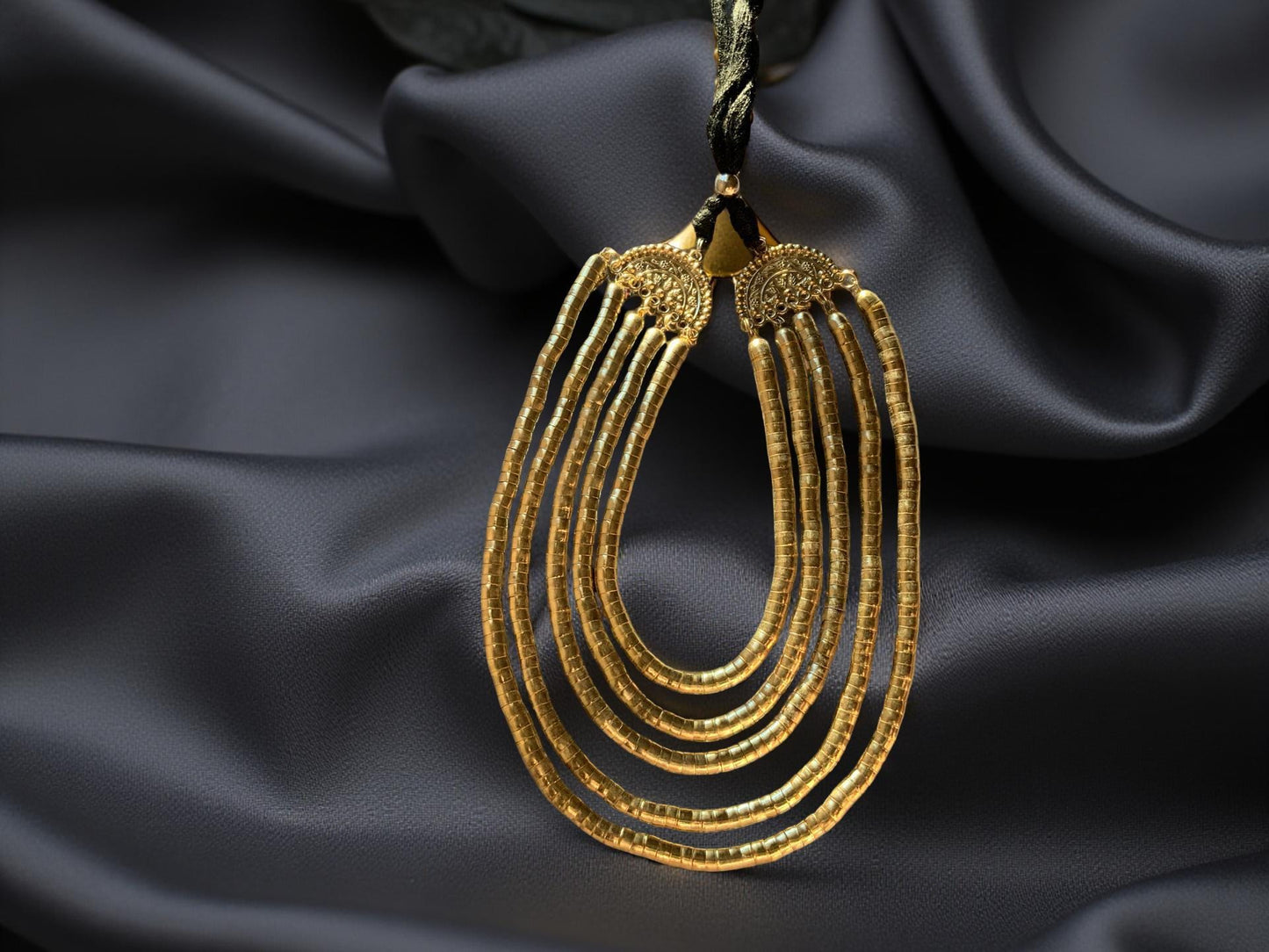 Handmade Gold Polish Layered Necklace | Boho Statement Jewelry