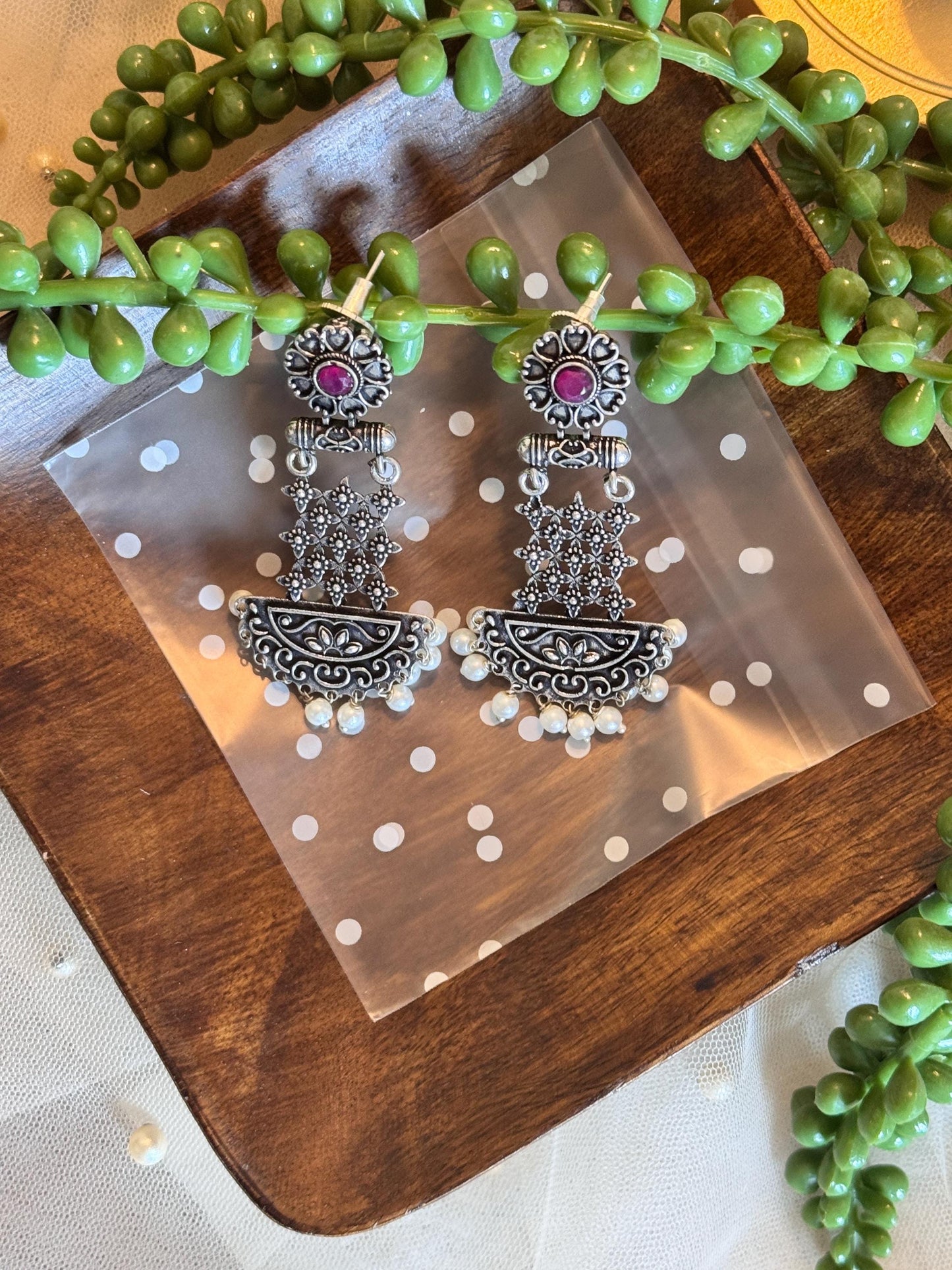 Handmade lightweight oxidized  earring — crafted by Indian artisans, made to layer and turn heads.