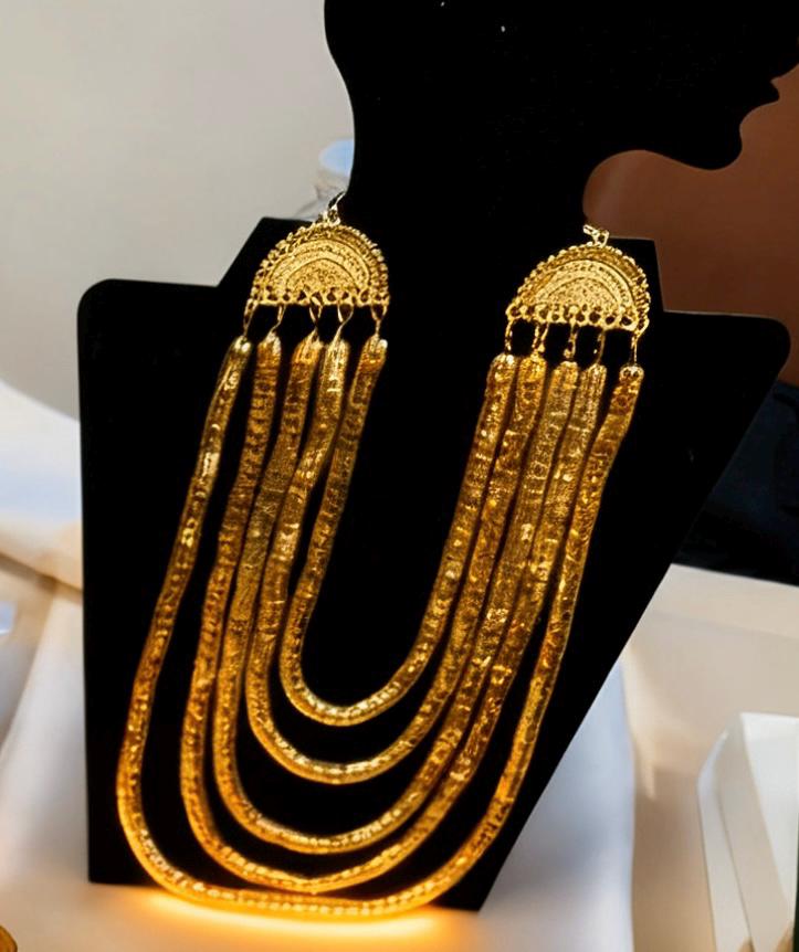 Handmade Gold Polish Layered Necklace | Boho Statement Jewelry