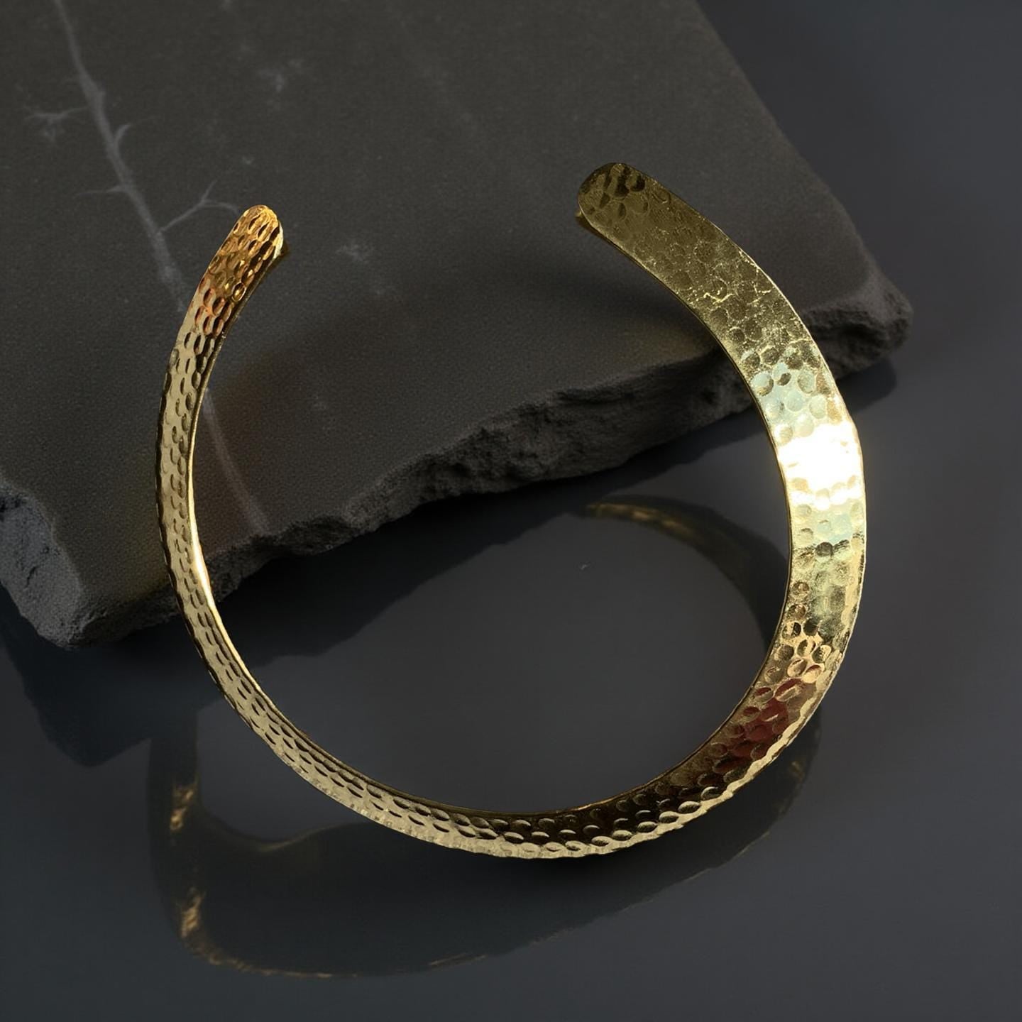 Hammered Gold Hasli Choker | Handmade Tribal Torque Necklace