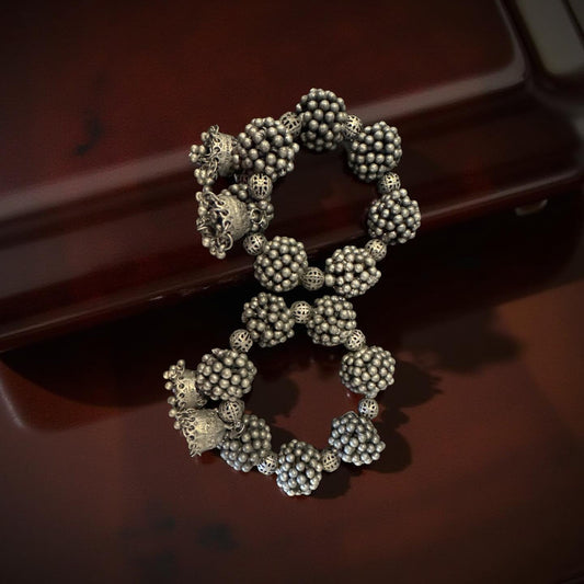 Handmade cuff bracelet|Oxidized Bracelets | Gajra-Hair Accessories|Black metal| Diwali-Navrarti Jewelery