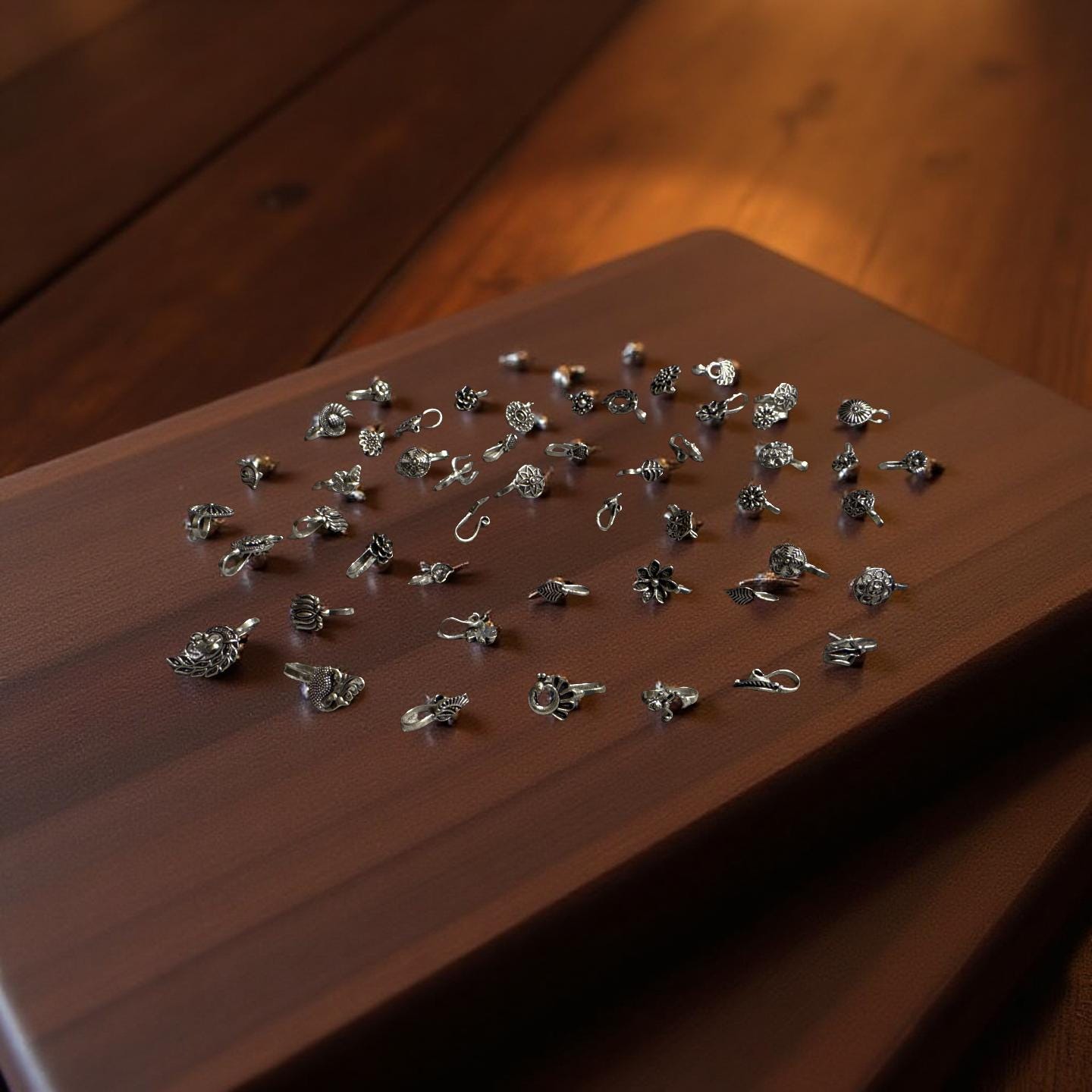 Oxidized Silver Nose Stud – Handmade Tribal Boho Jewelry