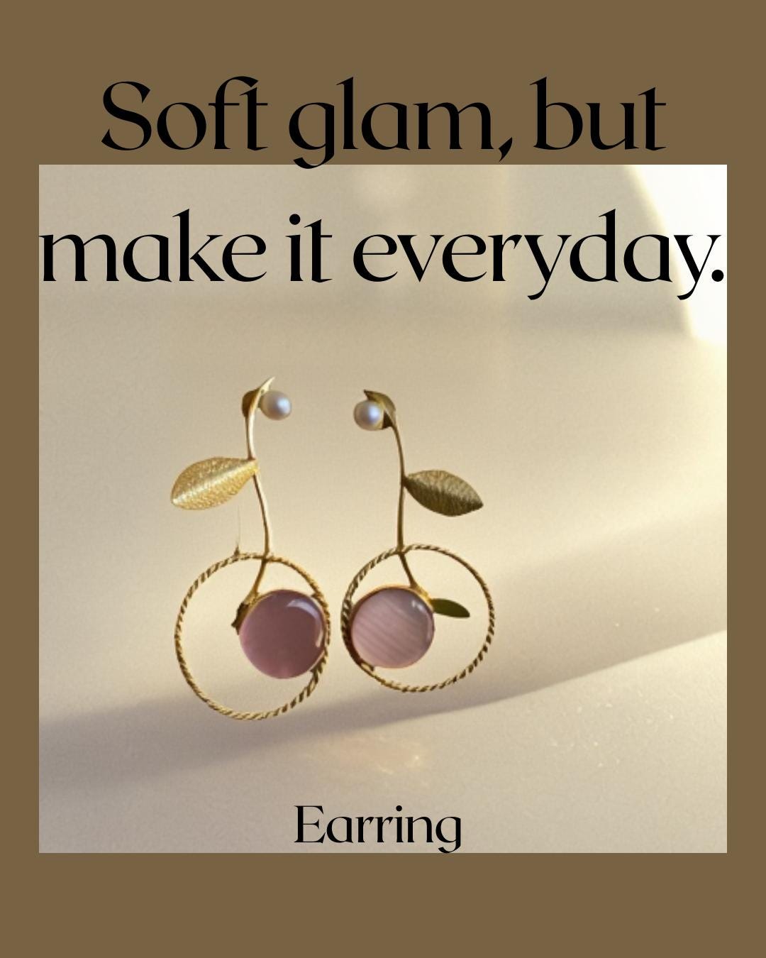Gold Pearl & Pink Stone Statement Earrings – Romantic Artisan Jewelry