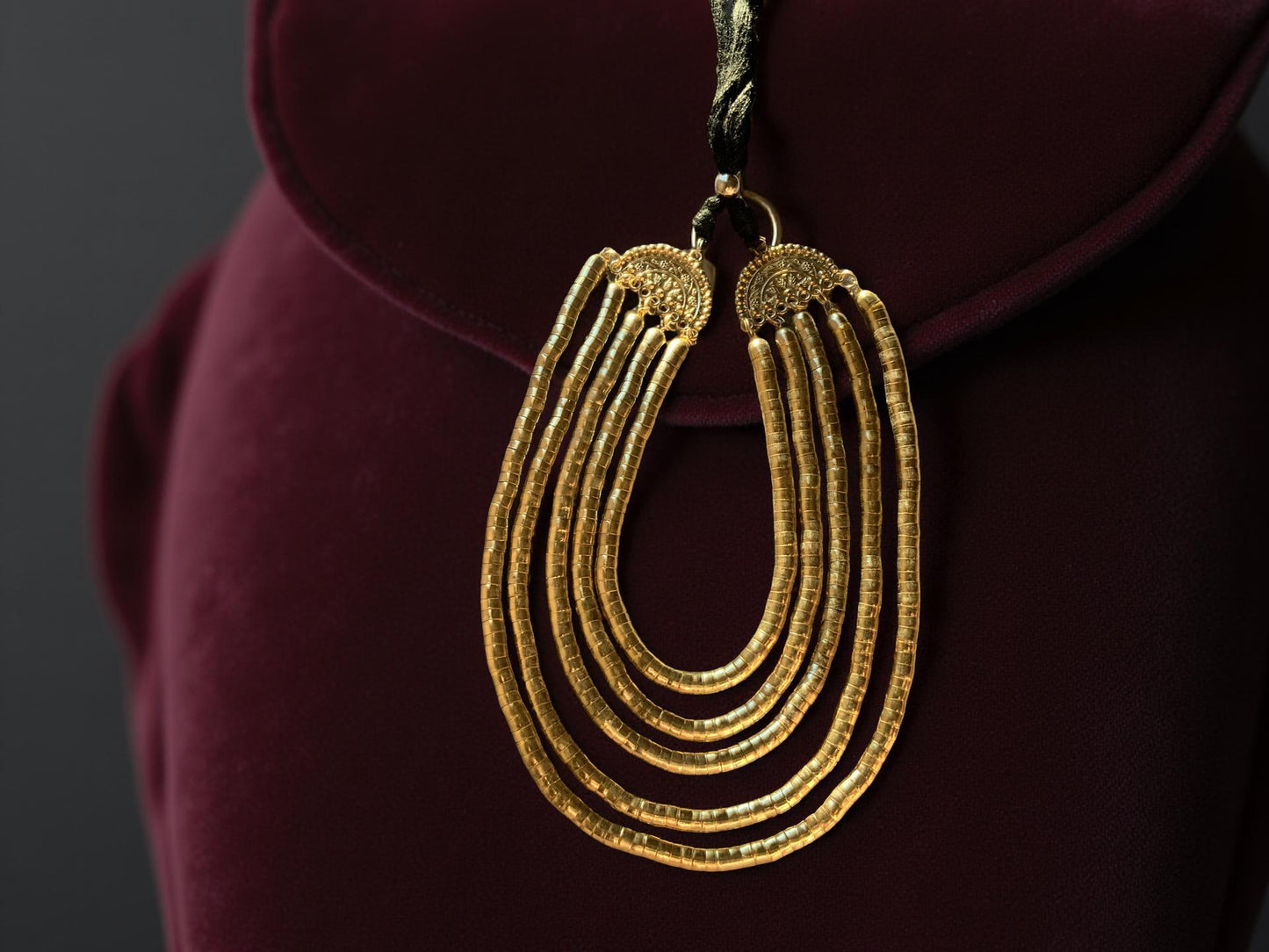 Handmade Gold Polish Layered Necklace | Boho Statement Jewelry