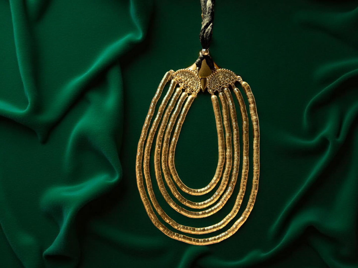 Handmade Gold Polish Layered Necklace | Boho Statement Jewelry