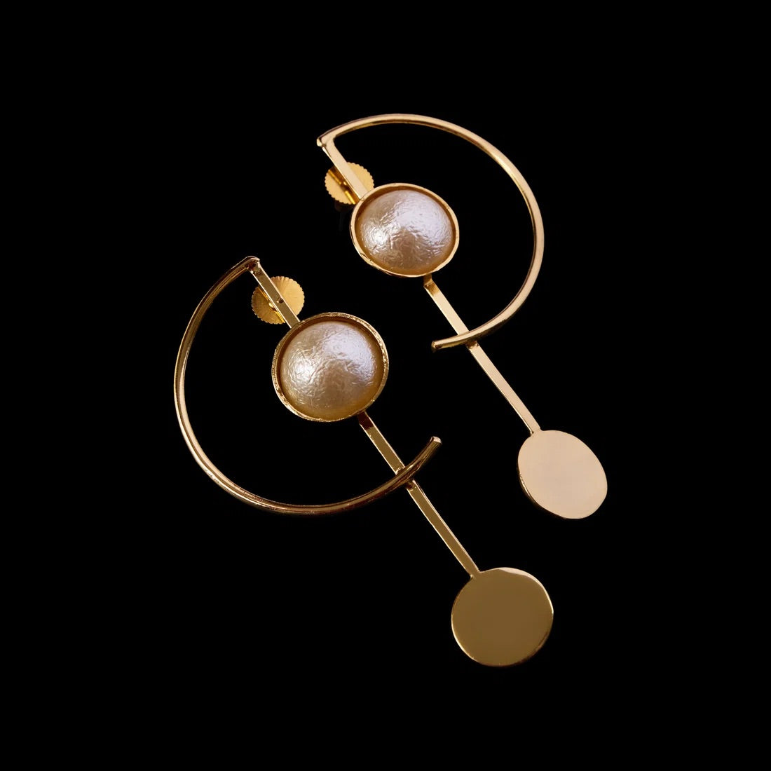 D Pearl Studs Earrings
