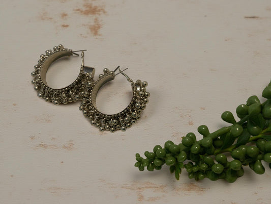 Oxidized Hoop Earrings: Lightweight Handmade Indian Jewelry