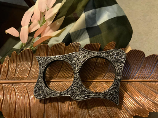 Oxidized Silver Openable Kada: Ethnic Tribal Bangle