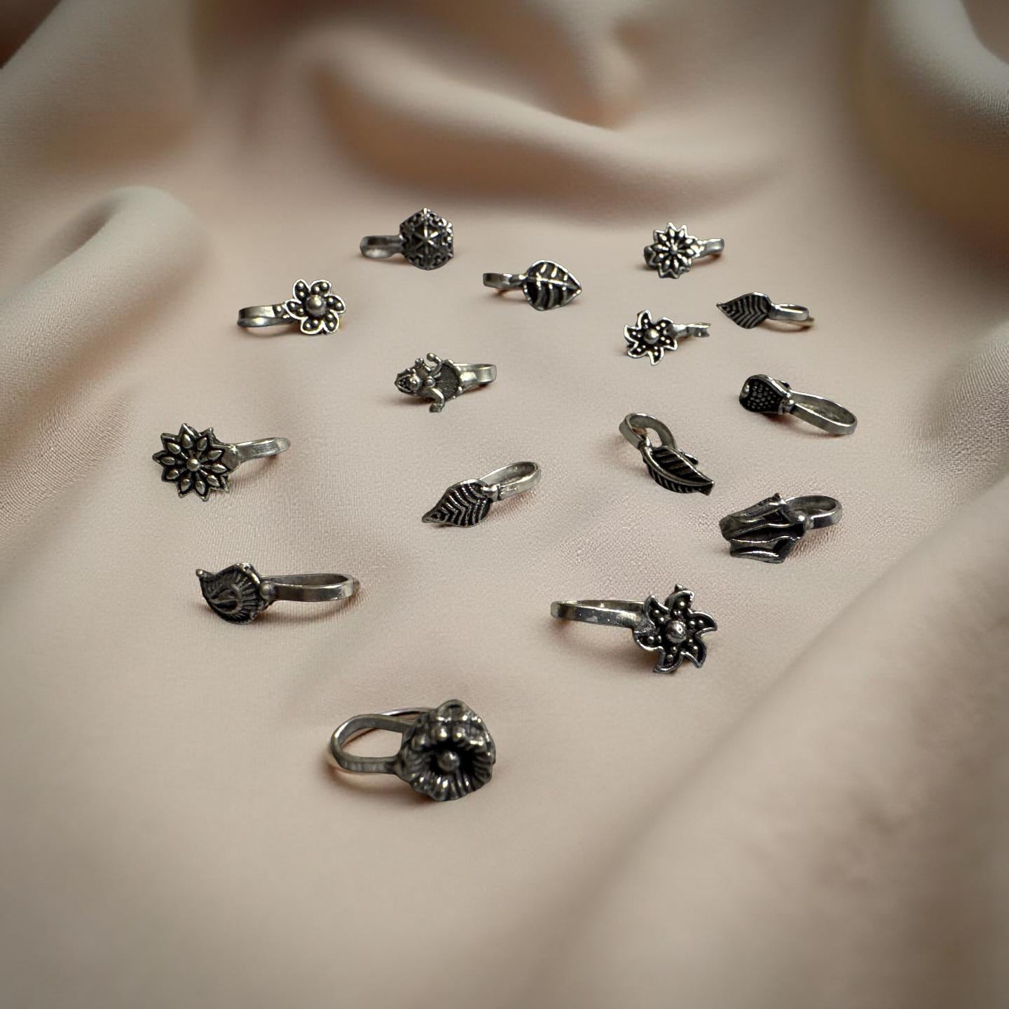 Oxidized Silver Nose Stud – Handmade Tribal Boho Jewelry