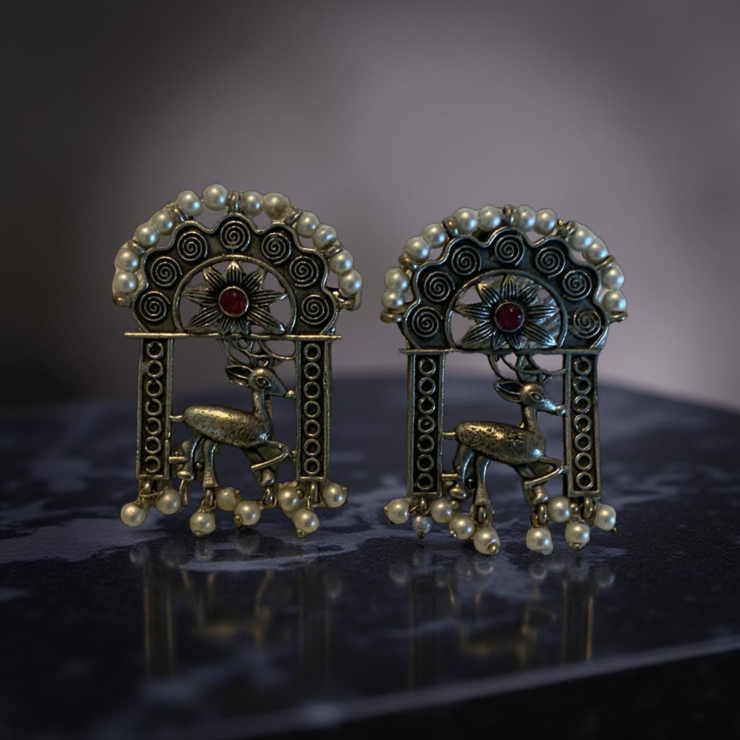 Handmade lightweight oxidized  earring — crafted by Indian artisans, made to layer and turn heads.