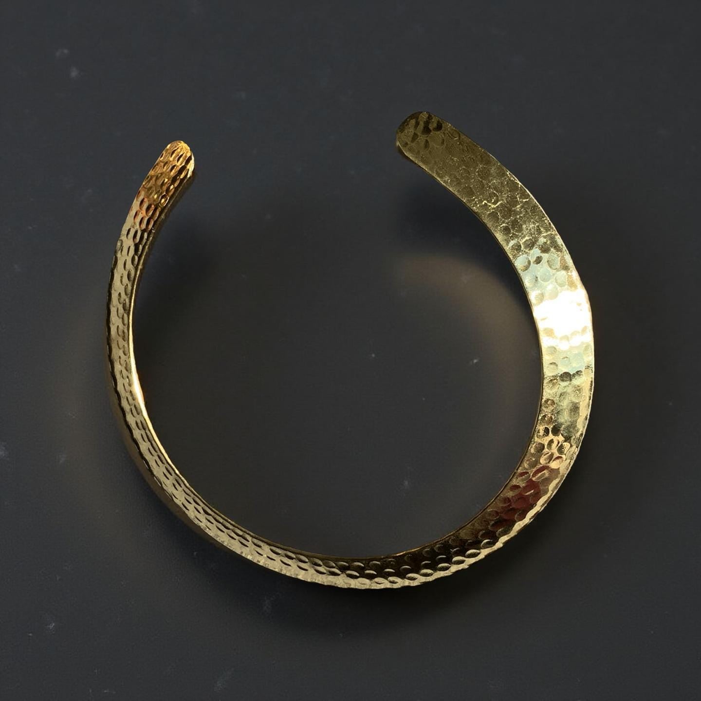 Hammered Gold Hasli Choker | Handmade Tribal Torque Necklace