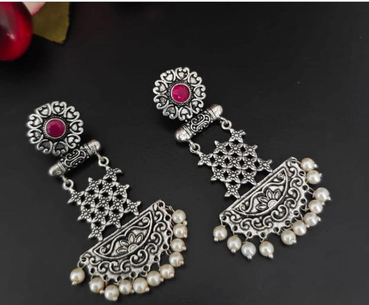 Handmade lightweight oxidized  earring — crafted by Indian artisans, made to layer and turn heads.