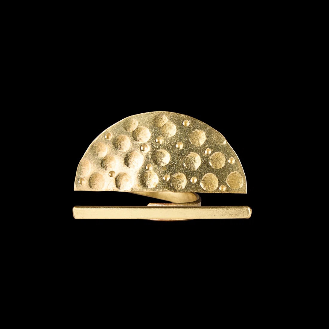Semi Circle Hammered Ring