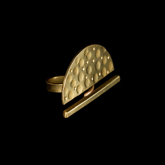 Semi Circle Hammered Ring