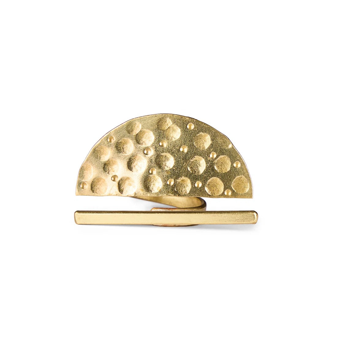 Semi Circle Hammered Ring