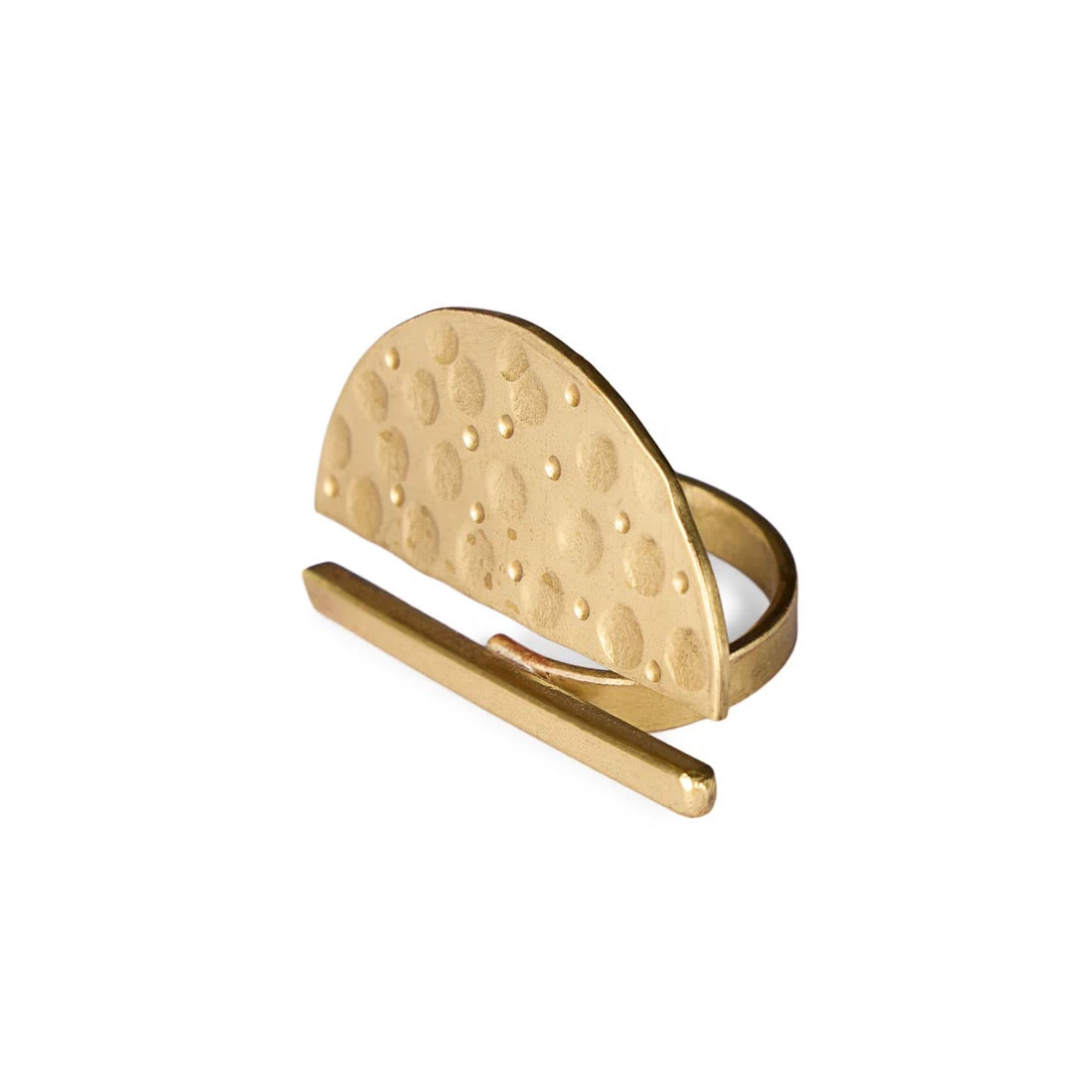 Semi Circle Hammered Ring